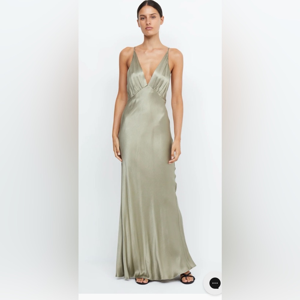 Bec + Bridge Moondance V Maxi Dress Sage, sz 8/XS Australian sizing